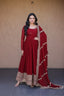 Maroon Zari Sequins Anarkali Gown Set ClothsVilla