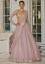 Mauve Organza Silk Mirror Zari Lehenga ClothsVilla