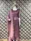 Mauve Pink Elegant High-Slit Kurta Set with Dupatta