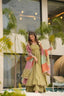 Mehendi Elevate your style stunning Flame Anarkali Suit