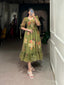Mehendi Graceful Floral Georgette Frock – Ethnic Summer Collection