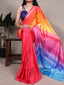 Multi Colour Elegant Satin Silk Printed Saree with Banglory Blouse Piece – Soft, Lustrous & Timeless Ethnic Drape ClothsVilla