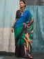 Multi Colour Printed Chanderi Crepe Saree with Unstitched Blouse ClothsVilla