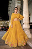 Mustard Breathtaking Embroidered Georgette Lehenga Co-ord Set ClothsVilla