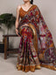 Mustard Polyester Kalamkari Print Saree ClothsVilla