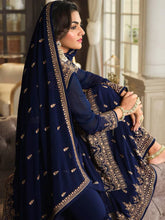 Load image into Gallery viewer, Navy Blue Eid Wear Designer Shalwar Kameez Palazzo Suits Heavy Embroidery Worked Pakistani Indian Wedding Wear Beautiful Salwar Kameez Dupatta Dresses
