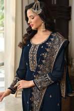 Load image into Gallery viewer, Navy Blue Embroidered Georgette Pakistani Suit