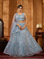 Net Sequins Embroidered Semi-Stitched Lehenga & Unstitched Blouse With Dupatta Clothsvilla