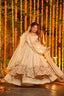 Off White Silk Sequins Embroidered Gown Set
