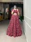 Onion Color Crushed Georgette Lehenga Choli Set with Sequin Embroidery ClothsVilla