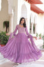 Onion Royal Faux Georgette Embroidered Gown with Sequins & Zari Work – Three-Layer Frill Stitched Gown with Cotton Lining and Matching Dupatta ClothsVilla