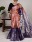 Orange Jacquard Silk Saree with Exquisite Zari Weaving – Perfect for Elegant Occasions