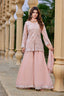 Peach Heavy Sequence Work Palazzo Suit ClothsVilla