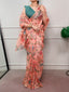 Peach Trendy Floral Ethnic Saree ClothsVilla
