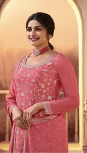 Load image into Gallery viewer, Peach Vichitra Embroidered Salwar Kameez Set ClothsVilla