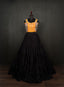 Black Lehenga & Yellow Choli Set Designer Rayon with Real Mirror & Kodi Work ClothsVilla