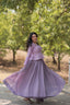 Purple Trendy Co-ord Set with Pure Viscose Dayble Flower Design and Sequins Embroidered Blouse Clothsvilla