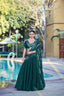 Pine Green Rangoli Crush Lehenga ClothsVilla