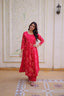 Pink Chanderi Kurti Pant Set Clothsvilla
