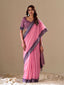 Pink Elegant Banarasi Silk Blend Saree with Zari Woven Border ClothsVilla