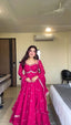 Pink Elegant Faux Georgette Anarkali Set with Thread & Sequin Work, Paired with Comfortable Pant & Lace-Detailed Dupatta ClothsVilla