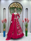 Pink Elegant Fox Georgette Lehenga Set with Full-Stitched Top & Lace Border Dupatta ClothsVilla