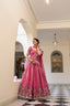 Pink Elegant Gold Crush Lehenga Set with Sequins & Thread Embroidery ClothsVilla