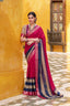 Pink Elegant Poly Cotton Saree with Printed & Zari Weaving Work ClothsVilla