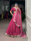 Pink Floral Printed Georgette Lehenga ClothsVilla