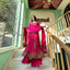 Pink Glam Fox Georgette Long Flared Anarkali with Plazo & Dupatta – Zari & Sequence ClothsVilla