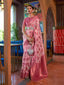 Pink Graceful Bollywood Style Organza Saree with Unstitched Blouse Piece ClothsVilla