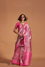Pink Handwoven Kanjivaram Silk Saree with Blouse Piece Clothsvilla