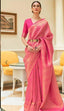 Pink Kanjivaram Silk Saree with Sequins Zari ClothsVilla