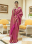 Pink Kanjivaram Silk Saree with Sequins Zari ClothsVilla