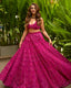 Pink Kasturi Silk Embroidered Lehenga Set with Soft Velvet Blouse & Net Dupatta – Thread, Sequins & Dori Work ClothsVilla