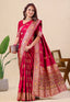 Pink Pure Nylon Satin Saree