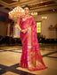 Pink Regal Kanjeevaram Organza Saree with Zari Woven Border Clothsvilla