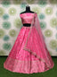 Pink Regal Satin Banglory Silk Lehenga Set – Exquisite Cutwork Embroidery ClothsVilla