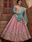 Pink Satin Silk Sequins embroidery Semi-Stitched Lehenga choli & Dupatta Clothsvilla