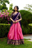 Pink Silk Lehenga Set with Zari Weaving work ClothsVilla