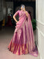 Pink Zari Tissue Lehenga Choli Set ClothsVilla