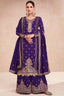 Pinkish Purple Vichitra Silk Embroidered Lehenga Suit Set ClothsVilla