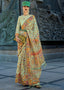 Pista Jamawar Woven Organza Silk Saree – Traditional Elegance with Blouse Piece ClothsVilla