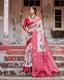 Graceful Fuchsia Pink Banarasi Silk Saree with Digital Forest Scenery Print & Zari Weave BANARASI PRINTED
