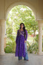 Purple Bandhani Kurti with Patchwork Clothsvilla