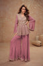 Purple Chinon Kurta Palazzo Set ClothsVilla