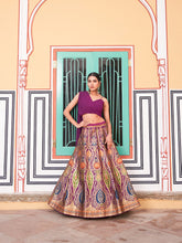Load image into Gallery viewer, Purple Color Zari Weaving Work Banarasi Silk Lehenga Choli Clothsvilla