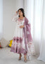 Purple Designer Organza Silk Anarkali Set with Badla Jari Handwork & Gota Patti Dupatta ClothsVilla
