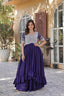 Purple Designer Star Georgette Kurti with Lehenga Set Embroidered Beads & Sequins Work Elegant Ethnic Wear ClothsVilla