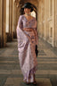 Purple Elegant Banarasi Silk Saree with Zari Weaving Blouse Pieces ClothsVilla